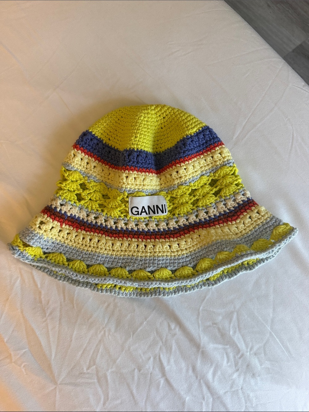 GANNI crochet bucket hat size xs/s
